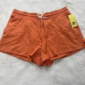 NWT All In Motion French Terry Mid Rise Shorts With Pockets Coral Orange Size 1X